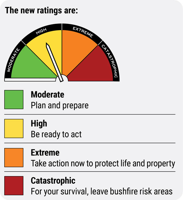 Graphic showing the four new ratings in ascending order..