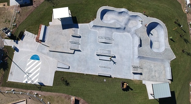 Aerial image of completed Port Kennedy Skate Park