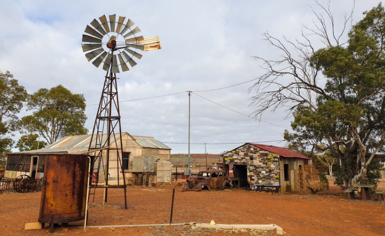 abandoned town buildings in and outback setting