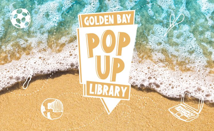 Golden Bay Pop Up Library logo.