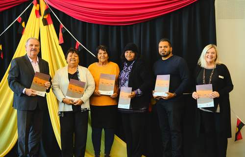 Mayor Barry Sammels with Aboriginal Advisory Group members Doreen Nelson, Doris Getta, Cheryl Martin, Ashley Garlett and Deputy Mayor Deb Hamblin at the launch of the new RAP