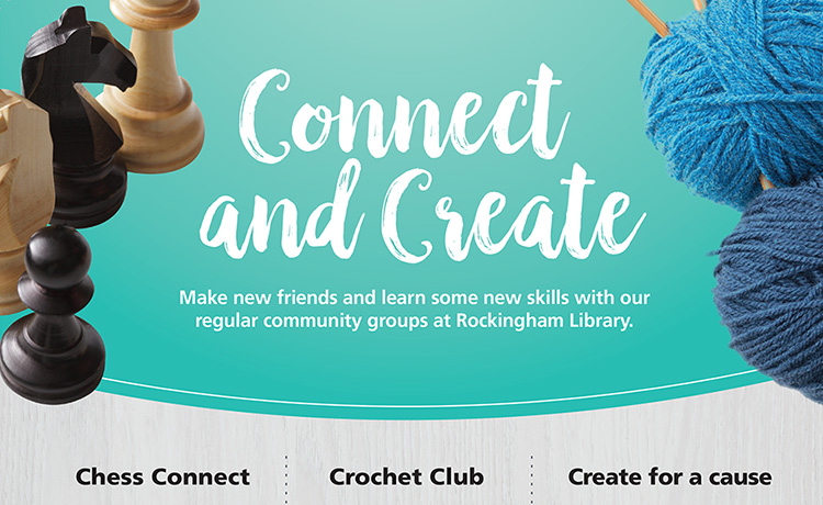 Connect and Create at Rockingham Library Logo