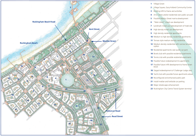 Figure 7: Waterfront Village Sector - Indicative Development Plan