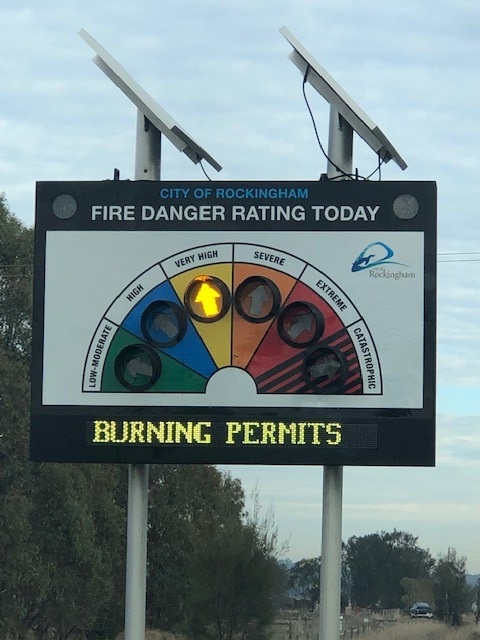 Fire danger rating board