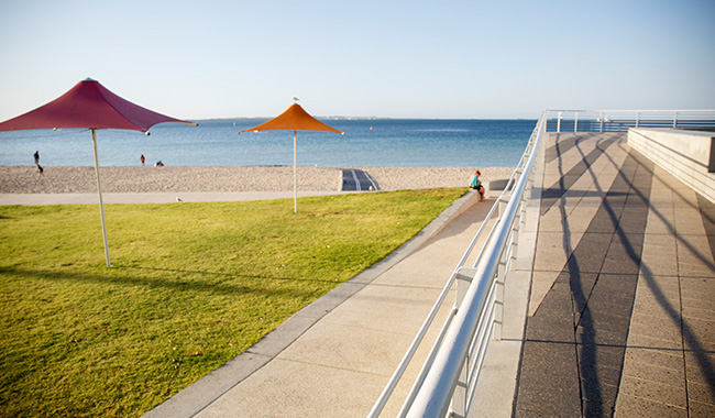 Beach access path at Rockingham Foreshore.