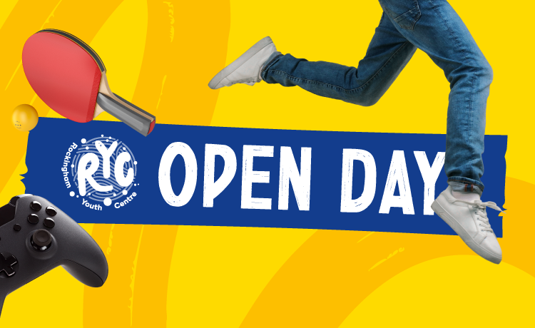 Graphic with skateboard rider on right hand side