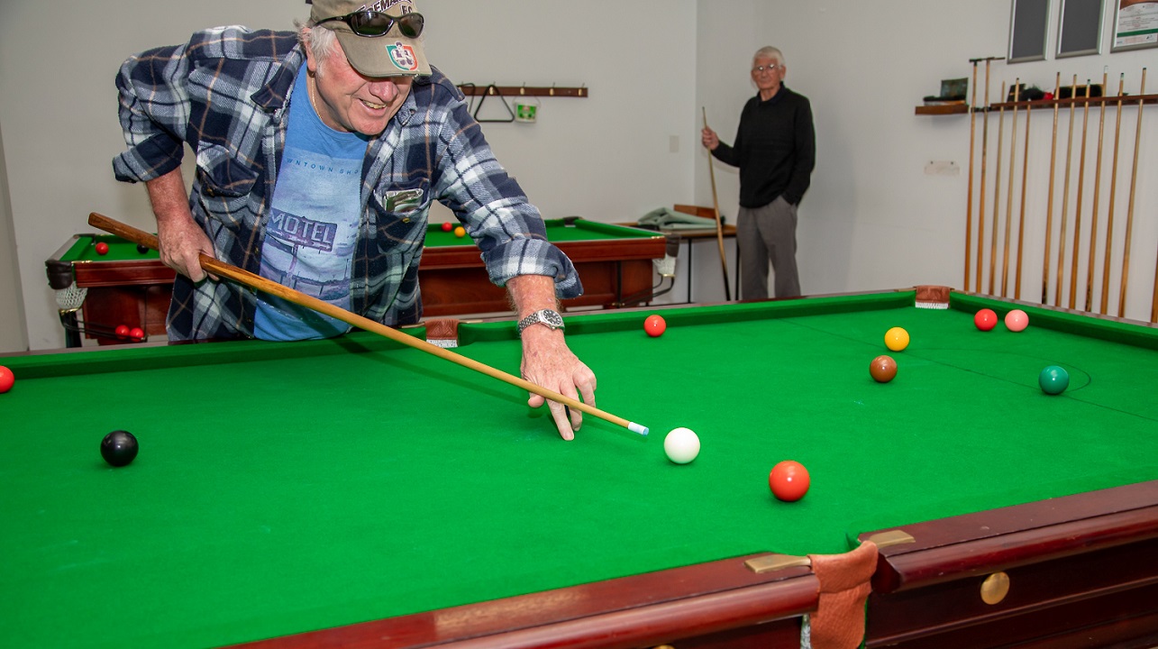 Playing snooker at the Autumn Centre