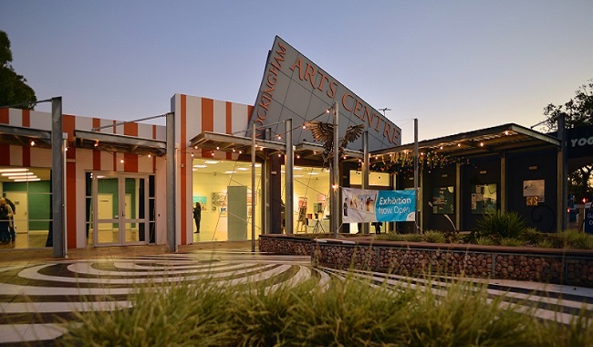 The front of the Rockingham Arts Centre, located on Kent Street. 