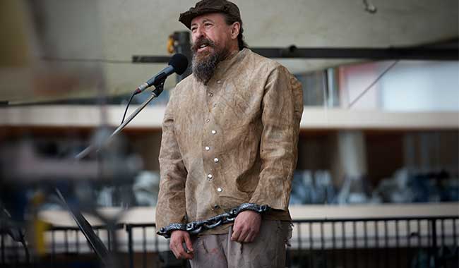Actor dressed as an Irish political prisoner.