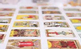 a group of cards on a table