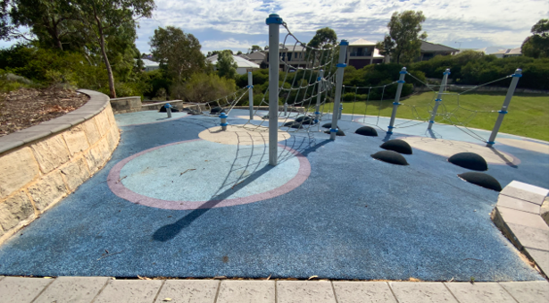 a playground with ropes and ropes