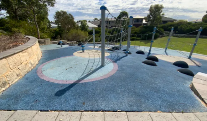 a playground with ropes and ropes