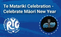 a blue background with white text