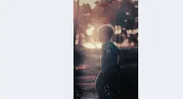 a child standing in the sun