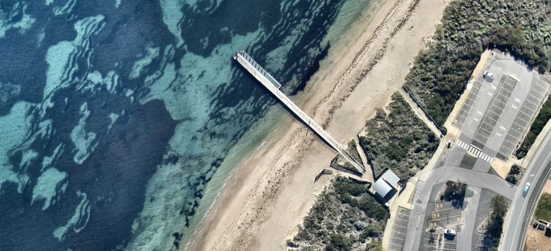 Aerial view of Mersey Point Jetty