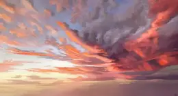 a colorful sky with clouds