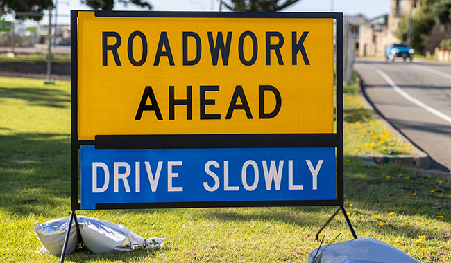 Image of Roadwork Ahead Warning Sign