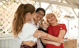 a group of people hugging