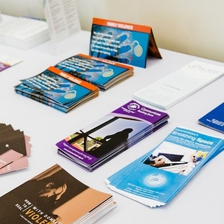 a table with several books on it