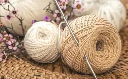 a close up of a ball of yarn