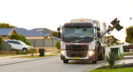 a garbage truck on the street