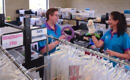a group of people in a store
