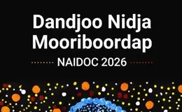 a black background with white text and colorful dots
