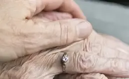 a close-up of an old hand