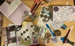 a table with various objects on it