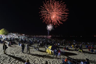 Fireworks on the beach