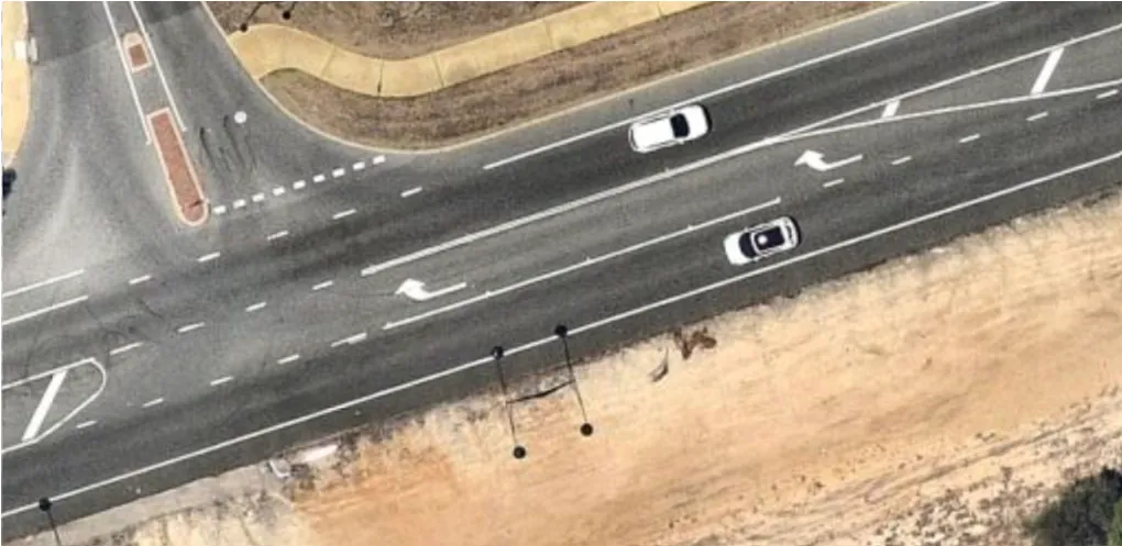 Example of right turn treatment