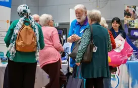 a group of people in a room