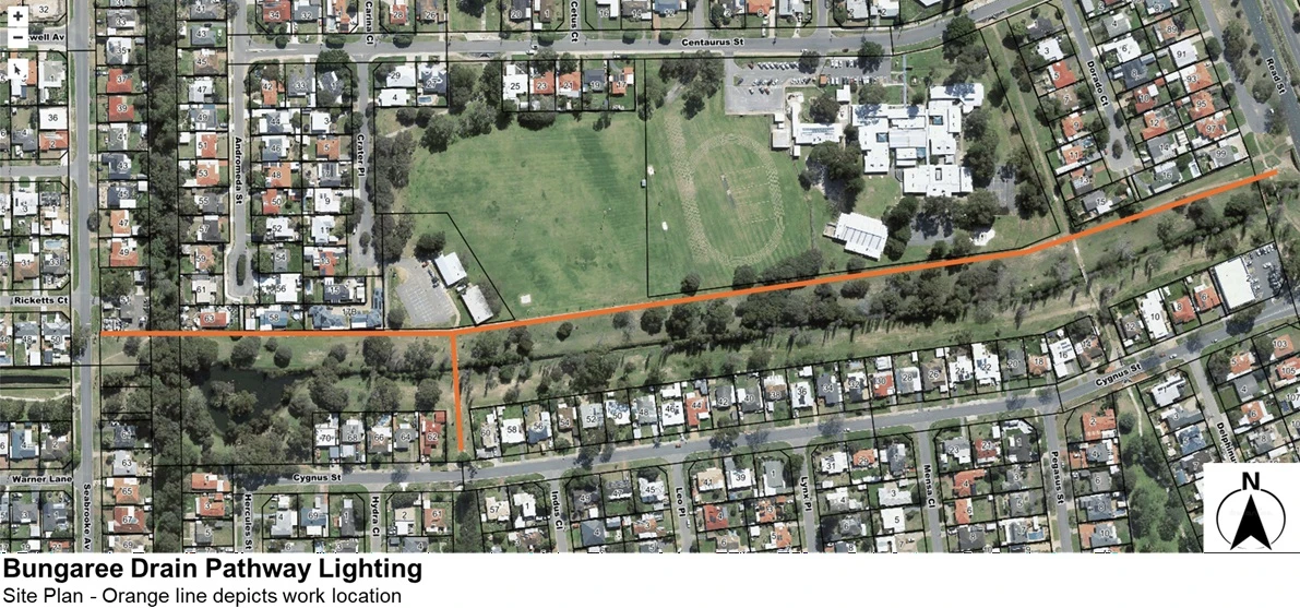 Bungaree Drain Pathway Lighting - Site Plan Bungaree Drain Pathway Lighting - Site Plan