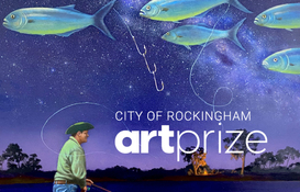 a man fishing in the night sky