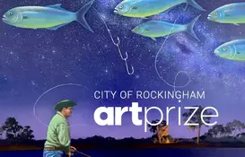 a man fishing in the night sky