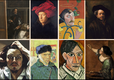 Collage of famous paintings through the ages.
