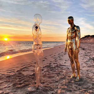 Erica Zaino, ‘Who am I?’, 2023, plastic, aluminium, fibreglass. Image credit: courtesy the artist.