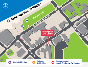 Rockingham Foreshore map with Castaways exhibition locations <span class="sr-only">opens in a new window</span> <span class="sr-only">opens in a new window</span>